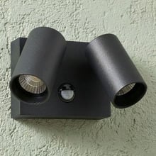 Capri Outdoor 2 Light LED Wall Spotlight with Sensor